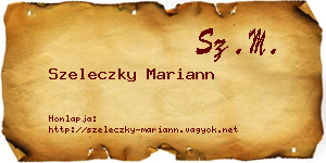Szeleczky Mariann névjegykártya